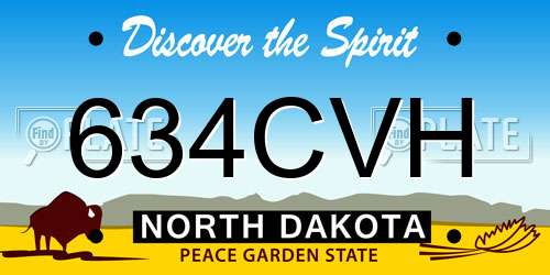 634CVH North Dakota License Plate