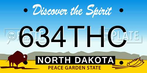 634THC North Dakota License Plate