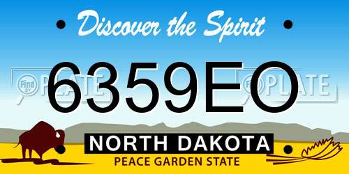 6359EO North Dakota License Plate