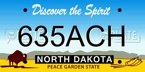 635ACH North Dakota License Plate