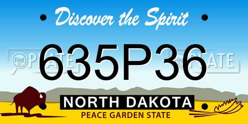 635P36 North Dakota License Plate