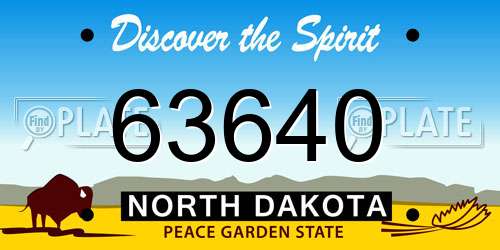 63640 North Dakota License Plate