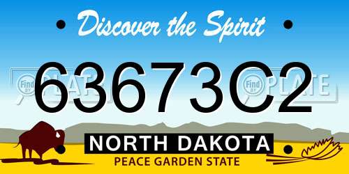 63673C2 North Dakota License Plate