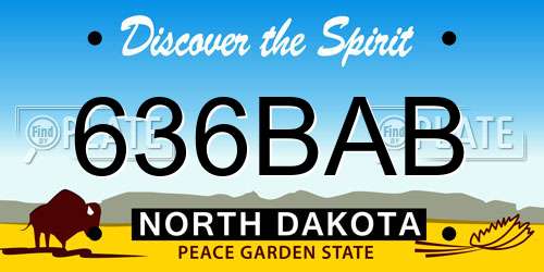 636BAB North Dakota License Plate