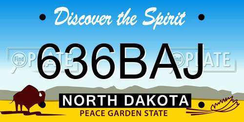 636BAJ North Dakota License Plate