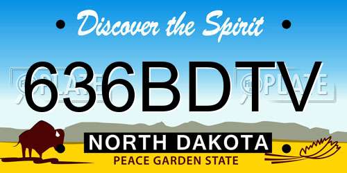636BDTV North Dakota License Plate