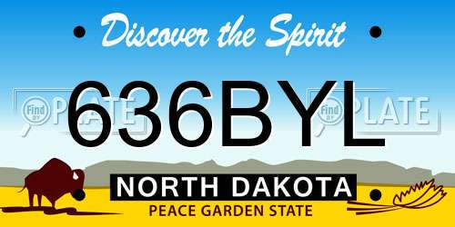636BYL North Dakota License Plate