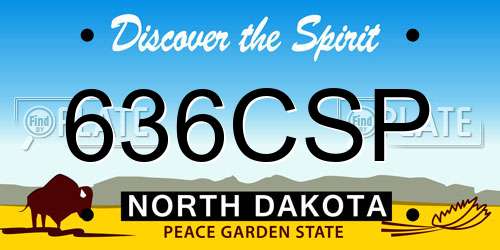 636CSP North Dakota License Plate