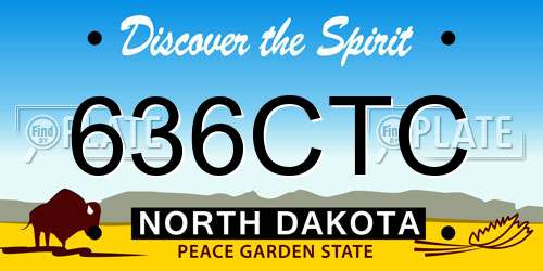 636CTC North Dakota License Plate