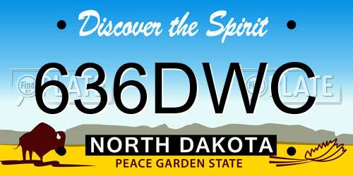 636DWC North Dakota License Plate