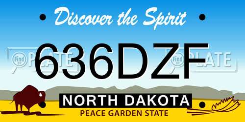 636DZF North Dakota License Plate