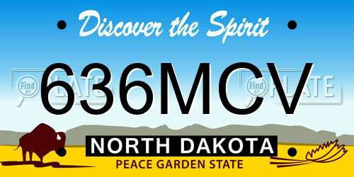 636MCV North Dakota License Plate