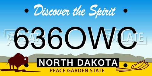 636OWC North Dakota License Plate