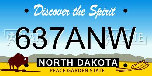 637ANW North Dakota License Plate