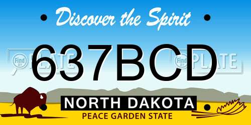 637BCD North Dakota License Plate