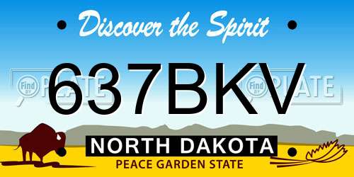 637BKV North Dakota License Plate