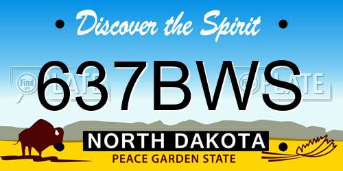 637BWS North Dakota License Plate