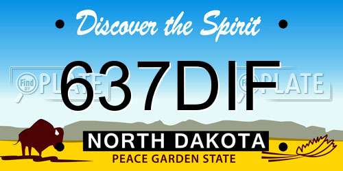 637DIF North Dakota License Plate