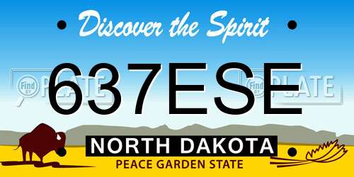 637ESE North Dakota License Plate