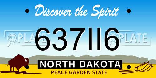637II6 North Dakota License Plate