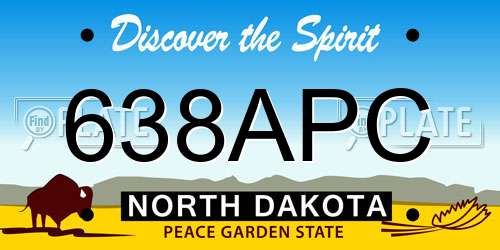 638APC North Dakota License Plate