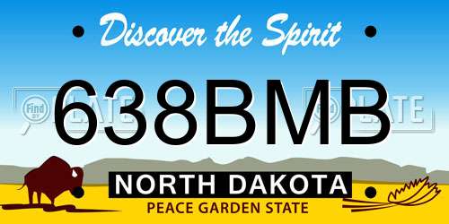 638BMB North Dakota License Plate