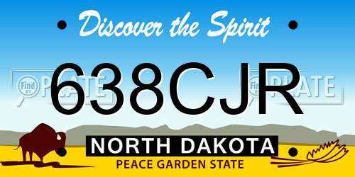 638CJR North Dakota License Plate