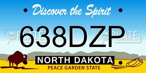 638DZP North Dakota License Plate