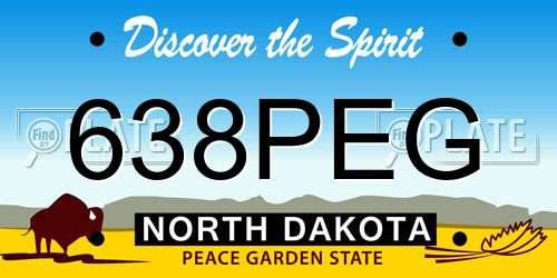 638PEG North Dakota License Plate