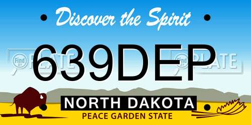 639DEP North Dakota License Plate