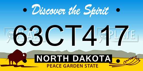 63CT417 North Dakota License Plate