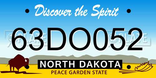 63DO052 North Dakota License Plate