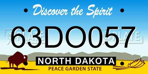 63DO057 North Dakota License Plate