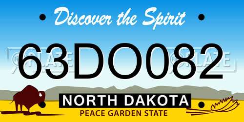 63DO082 North Dakota License Plate