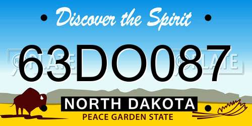 63DO087 North Dakota License Plate