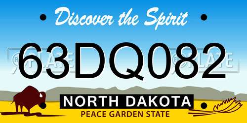 63DQ082 North Dakota License Plate