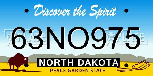 63NO975 North Dakota License Plate