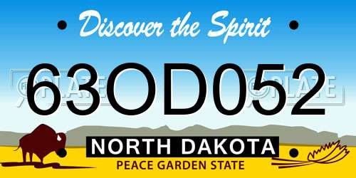 63OD052 North Dakota License Plate