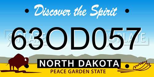 63OD057 North Dakota License Plate