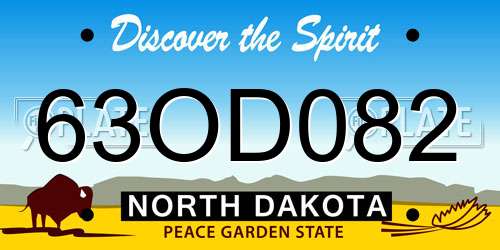 63OD082 North Dakota License Plate