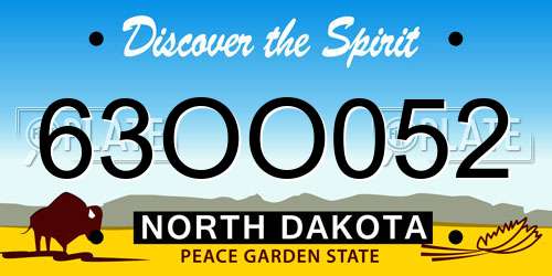 63OO052 North Dakota License Plate