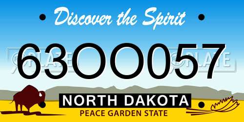 63OO057 North Dakota License Plate