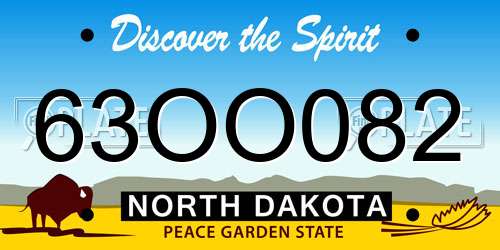63OO082 North Dakota License Plate