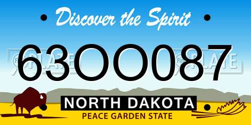 63OO087 North Dakota License Plate