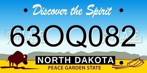 63OQ082 North Dakota License Plate