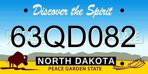 63QD082 North Dakota License Plate