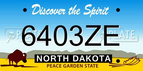 6403ZE North Dakota License Plate