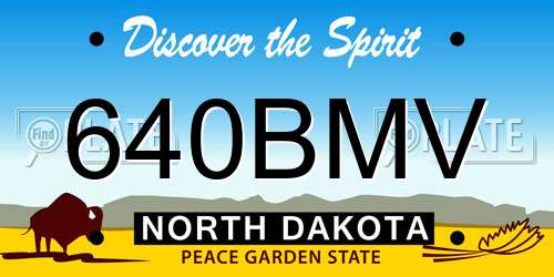 640BMV North Dakota License Plate