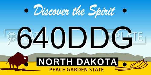 640DDG North Dakota License Plate