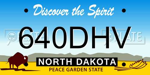 640DHV North Dakota License Plate